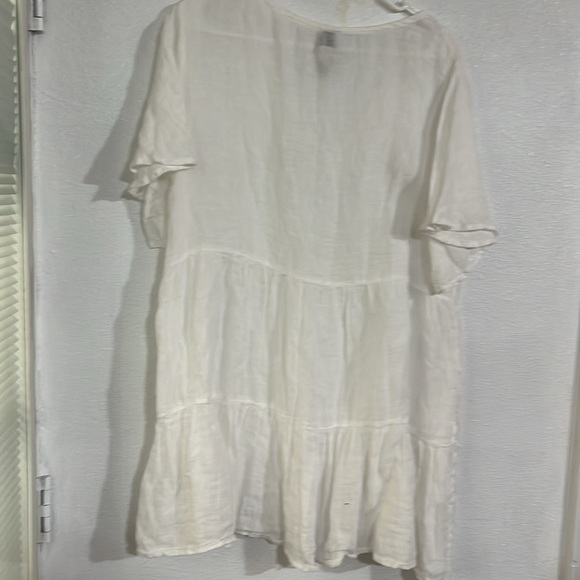 Joie 100% linen tunic mini dress lagan look lounge beach summer spring M white - Picture 4 of 4